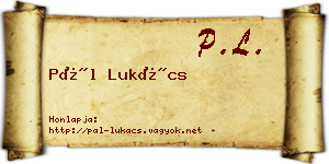 Pál Lukács névjegykártya